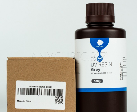 Фото 2 - Серая Эко Растительная Фотополимерная смола Anycubic Eco Gray 0,5 кг