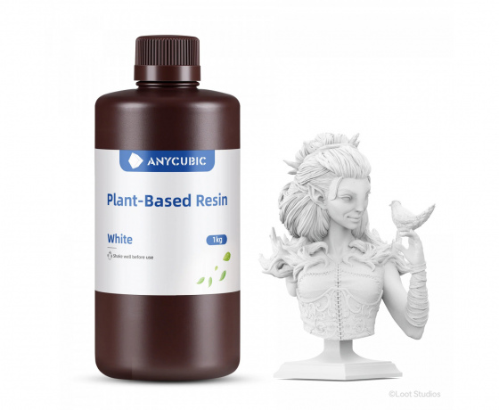 Фото 4 - Белая Эко Растительная Фотополимерная смола Anycubic Eco White resin 1кг