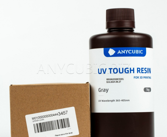 Фото 3 - Серая Гибкая фотополимерная смола Anycubic Flexible Tough Resin GREY 1КГ
