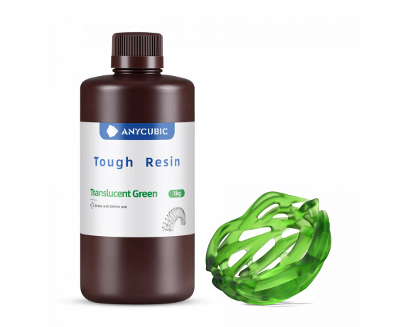 Фото 3 - Полупрозрачно-зеленый Гибкая фотополимерная смола Anycubic Flexible Tough Resin Translucent Green 1КГ
