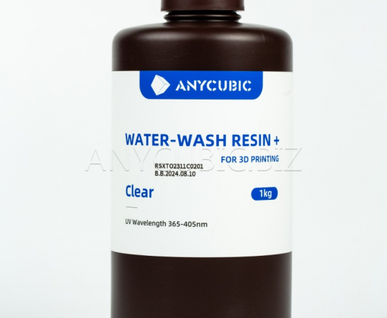 Фото 2 - Прозора Фотополімерна Смола що змивається водою | Anycubic Water-Wash Resin+ Clear 1кг
