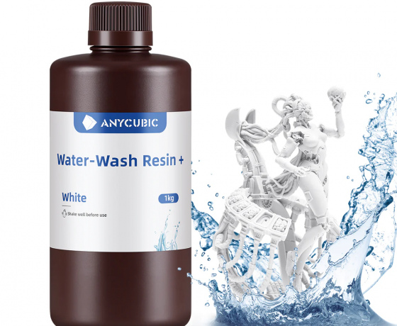 Фото 5 - Белая Смываемая водой Фотополимерная смола Anycubic Water-Wash Resin+White 1кг