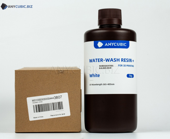 Фото 4 - Белая Смываемая водой Фотополимерная смола Anycubic Water-Wash Resin+White 1кг