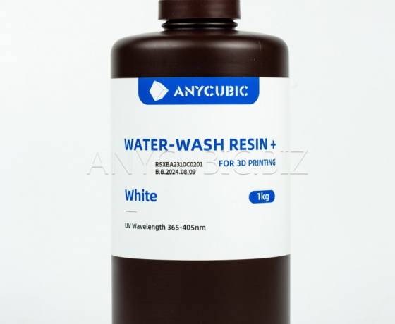 Фото 3 - Белая Смываемая водой Фотополимерная смола Anycubic Water-Wash Resin+White 1кг