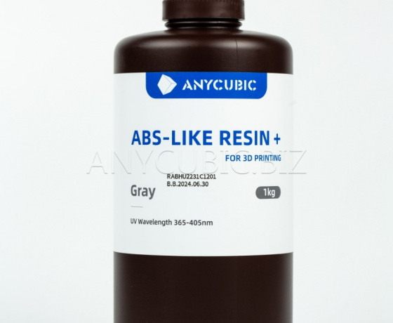 Фото 2 - Серая Aбс-образная Фотополимерная смола+ | Anycubic ABS-Like Resin+ grey 1кг