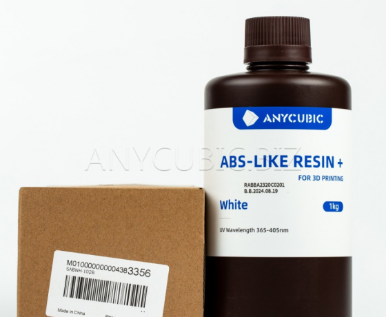 Фото 3 - Белая Aбс-образная Фотополимерная смола+ | Anycubic ABS-Like Resin+ White 1кг