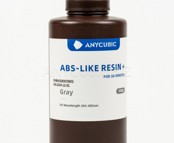 Фото 2 - Серая Aбс-образная Фотополимерная смола+ | Anycubic ABS-Like Resin+ grey 500г