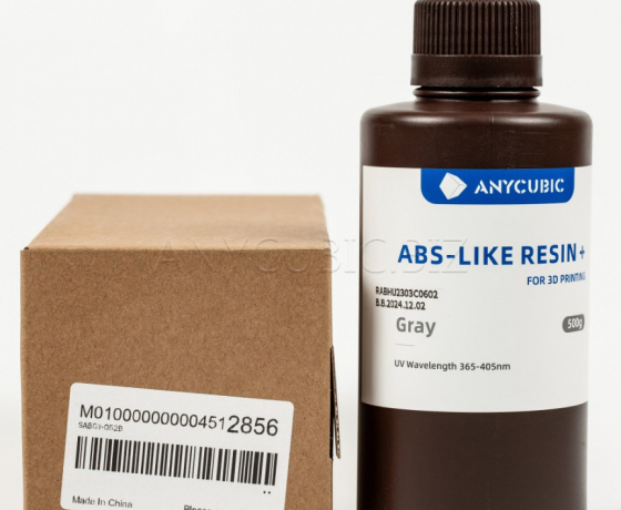 Фото 3 - Серая Aбс-образная Фотополимерная смола+ | Anycubic ABS-Like Resin+ grey 500г