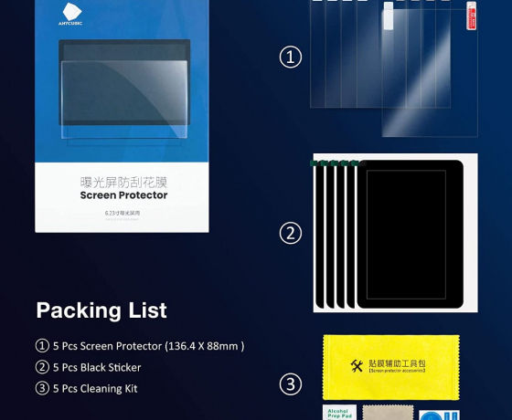 Фото 2 - 5шт. Защитная пленка для экрана Anycubic Photon Mono,Mono SE,Photon Mono 4K,Photon, Photon s,Photon Ultra,Photon D2 136.4 × 88 mm