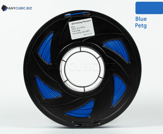 Фото 2 - Синий PETG Copet ПЭТГ филамент пластик для 3D принтера 1кг, 1.75мм, 330м