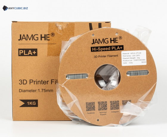Фото 2 - Серый Высокоскоростной филамент для скоростной печати Hi-Speed ​​PLA+ JAMGHE 1,75 мм 1kg