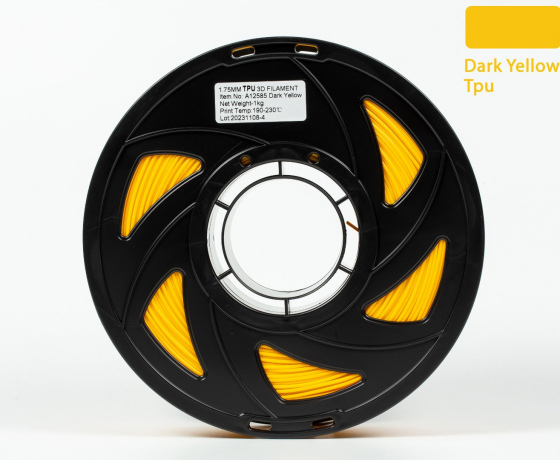 Фото 3 - TPU Filament (пластик) для 3D принтера Темно-жовтий 1кг, 1.75мм
