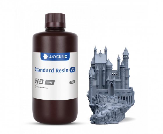 Фото 2 - Фотополимерная Стандартная смола v2 Серая HD Anycubic