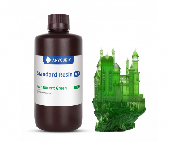 Фото 2 - Фотополимерная Стандартная смола v2 Прозрачно-зеленая Anycubic