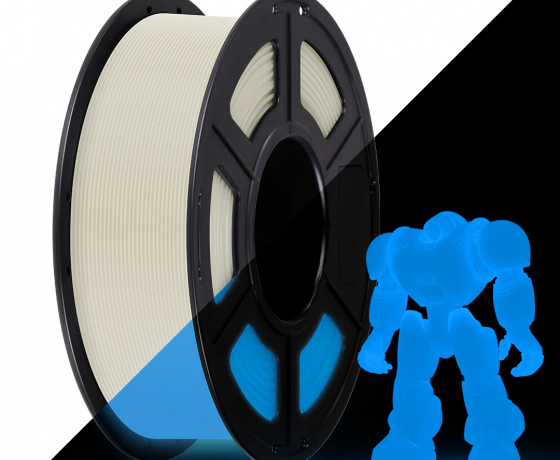 Фото 2 - PLA пластиковый Фосфоресцентный Темно-синий 1.75мм | PLA Luminous Glow In The Dark Blue Anycubic