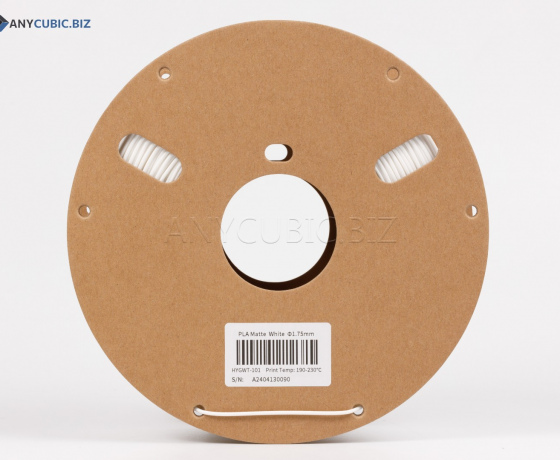 Фото 3 - PLA Матовый Белый Anycubic Ø1,75 мм Вес: 1 кг