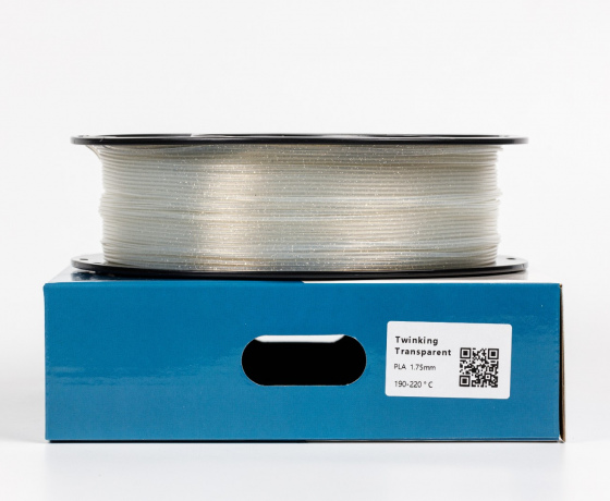 Фото 2 - PLA Twinkling пластик Прозрачный 1кг | 1.75мм | 330м