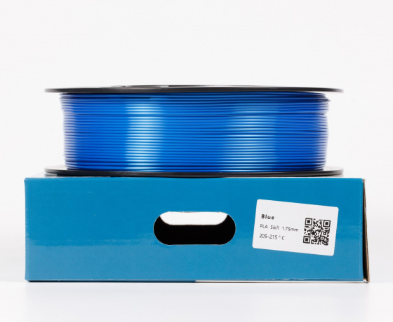 Фото 3 - Синий Пла Пластик Шелковый \PLA SILK Blue 1кг | 1.75мм | 330м