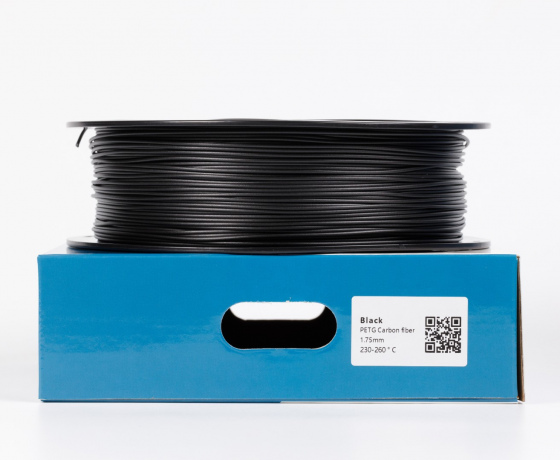 Фото 2 - PETG Карбоновое волокно Черное | PETG Carbon Fiber Black PETG Карбон 1кг | 1.75мм | 330м