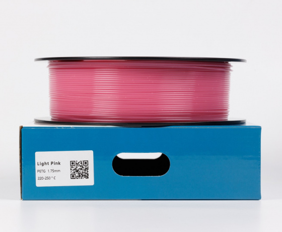 Фото 2 - Светло-розовый PETG (ПЭТГ) coPET пластик для 3D принтера 1кг | 1.75мм | 330м