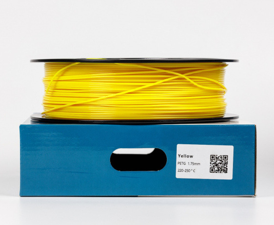 Фото 2 - Желтый PETG (ПЭТГ) coPET пластик для 3D принтера | Yellow PETG 1кг | 1.75мм | 330м