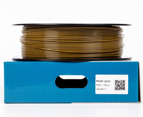 Фото 3 - Хакі сірий PETG (ПЕТГ) coPET пластик для 3D принтера | Khaki gray PETG ral 7008 1кг | 1.75мм | 330м
