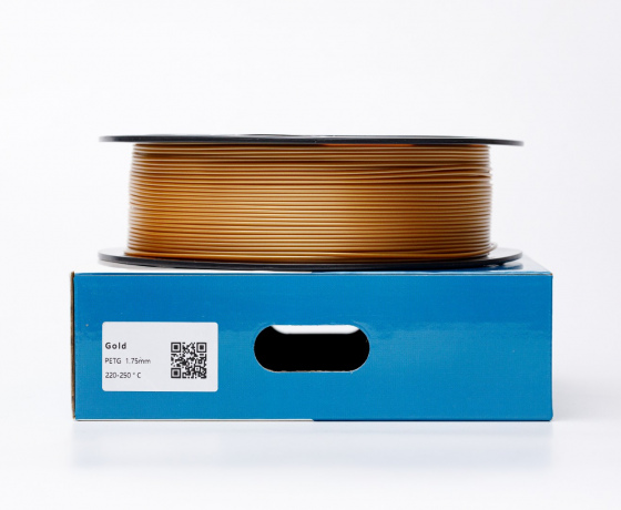Фото 3 - Золотой PETG (ПЭТГ) coPET пластик для 3D принтера Gold PETG 1кг 1.75мм | 330м
