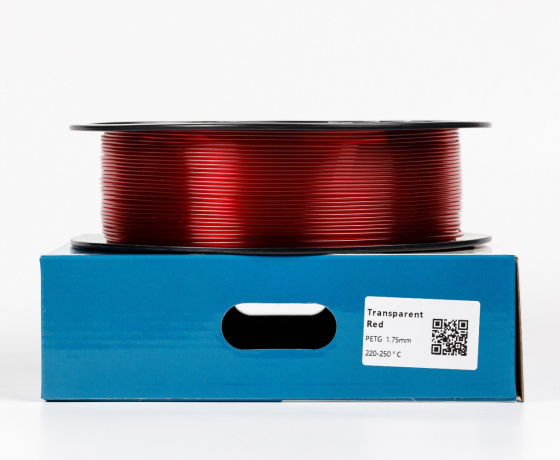 Фото 2 - PETG Полупрозрачный Красный 1кг | 1.75мм | 330м