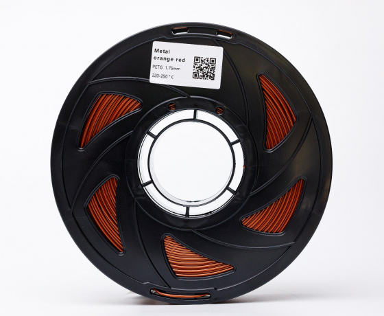 Фото 6 - Оранжево-красный металлик PETG пластик | PETG Filament Metal Orange 1кг | 1.75мм | 330м