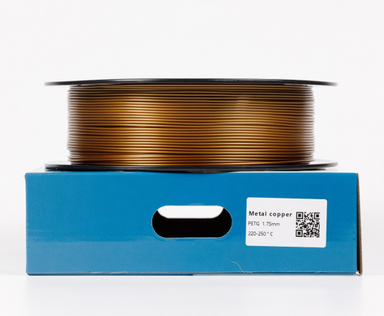 Фото 3 - Мідний Металік PETG пластик для 3D принтера | PETG Filament Metal copper 1кг | 1.75мм | 330м