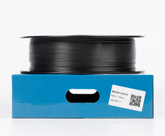 Фото 2 - Черный Металлик PETG пластик для 3D принтера PETG Filament Metal 1кг | 1.75мм | 330м
