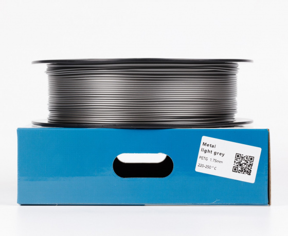 Фото 3 - Светло-серый металлик PETG пластик для 3D принтера | PETG Filament Metal light grey 1кг | 1.75мм | 330м