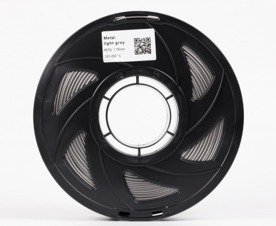Фото 4 - Светло-серый металлик PETG пластик для 3D принтера | PETG Filament Metal light grey 1кг | 1.75мм | 330м