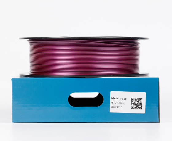 Фото 2 - Розовый Металлик PETG пластик для 3D принтера PETG Filament Metal Rose 1кг | 1.75мм | 330м