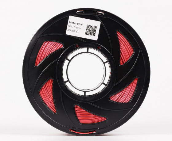 Фото 4 - Розовый Металлик PETG пластик для 3D принтера PETG Filament Metal pink 1кг | 1.75мм | 330м