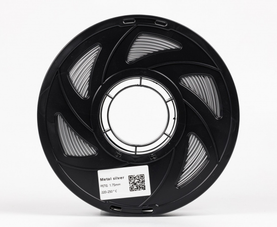 Фото 3 - Серебристый Металлик PETG пластик для 3D принтера PETG Filament Metal Silver 1кг | 1.75мм | 330м